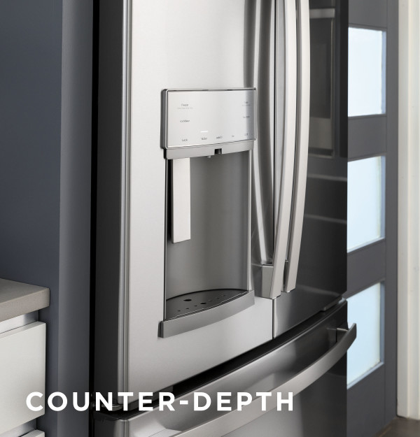 GE Profile™ Series 22.1 Cu. Ft. Counter-Depth Fingerprint Resistant French-Door Refrigerator with Door In Door and Hands-Free AutoFill|^|PYD22KYNFS
