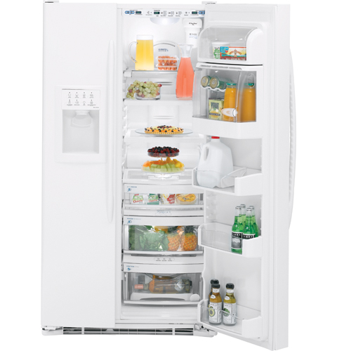 GE Profile™ ENERGY STAR® 25.5 Cu. Ft. High-Gloss Side-By-Side Refrigerator with Dispenser