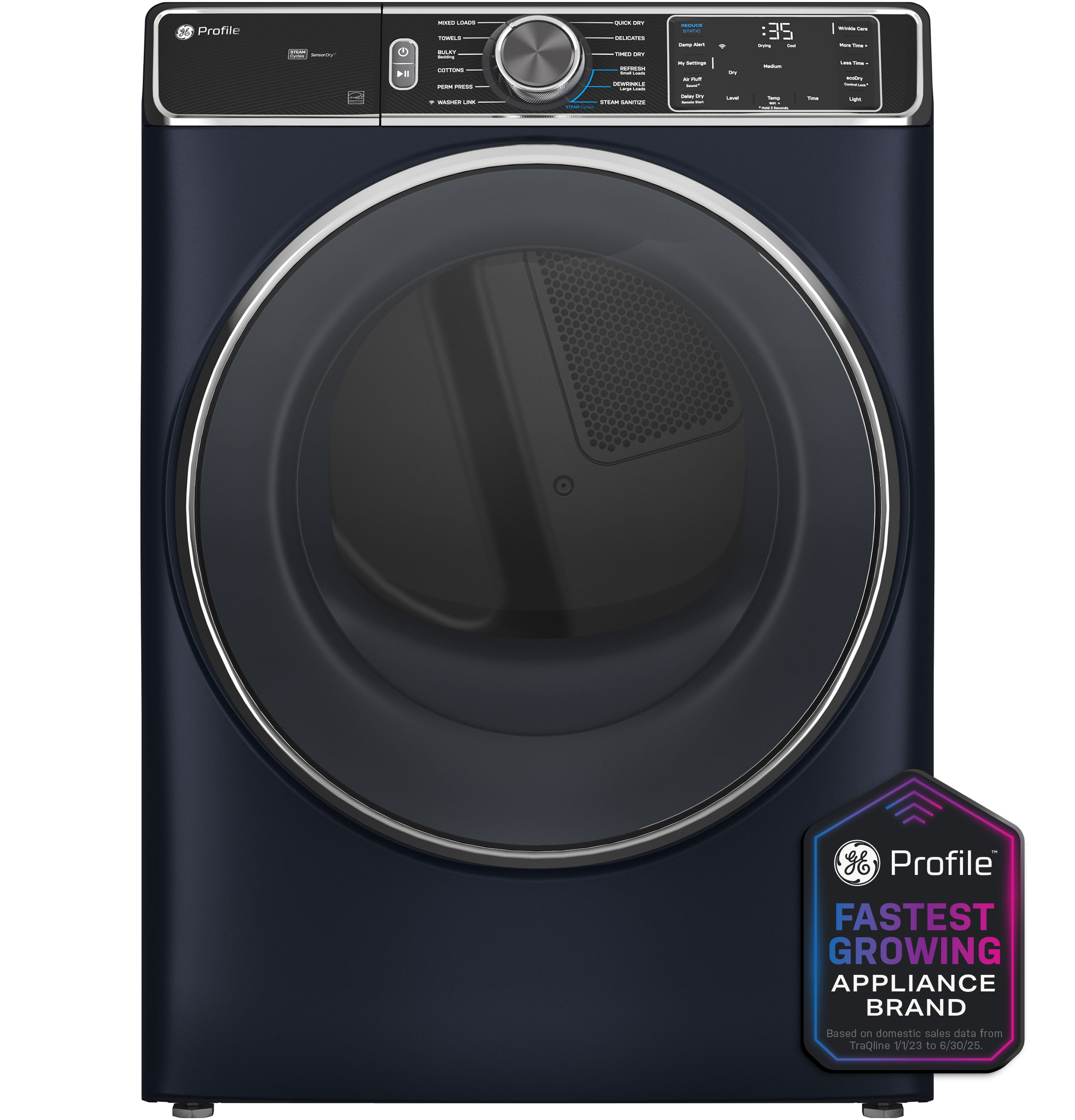 GE Profile™ 7.8 cu. ft. Capacity Smart Front Load Electric Dryer with Steam and Sanitize Cycle