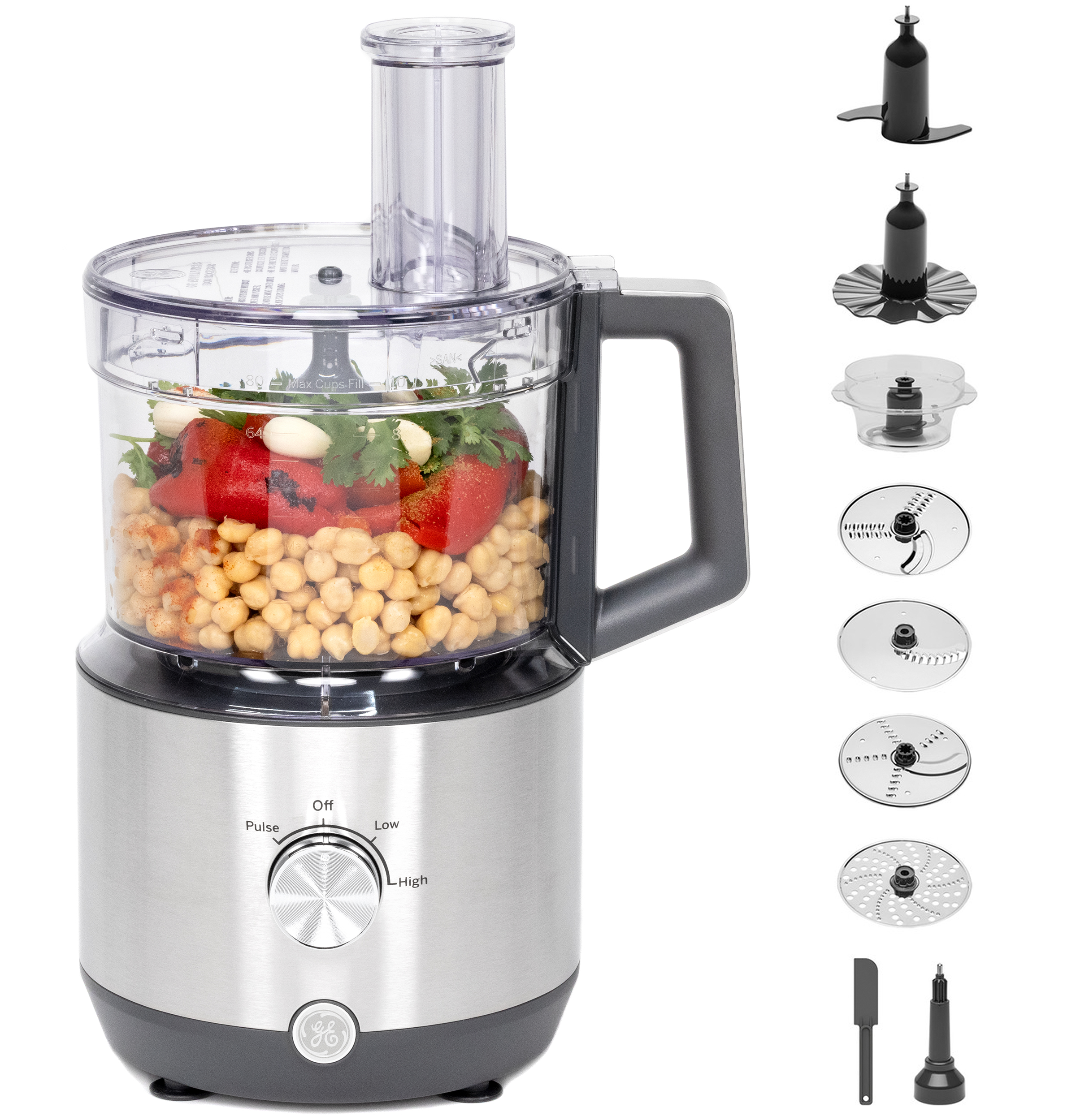 GE 12-Cup Food Processor with Accessories