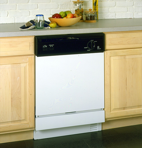 GE® Built-In Potscrubber® Dishwasher with SureClean™ Wash System, 2 Wash Levels, 5 Cycles/8 Options and Standard Sound Insulation Package