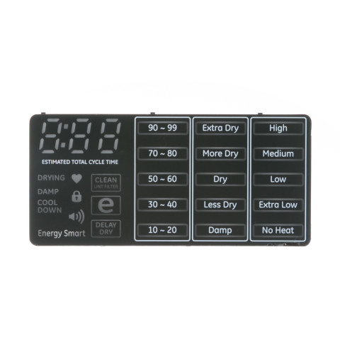 Dryer guide light and label assembly