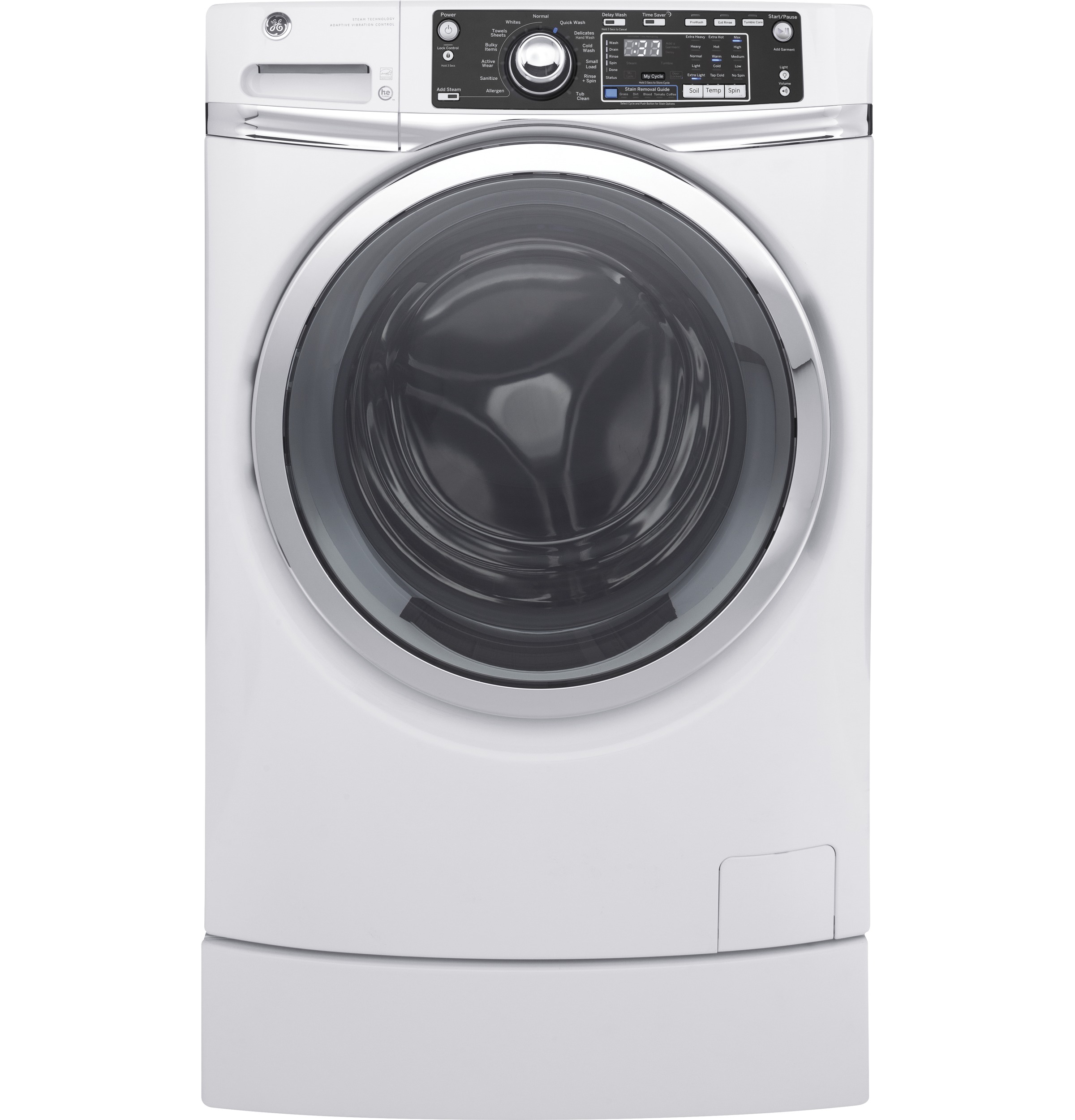 GE® 4.9 DOE cu. ft. Capacity RightHeight™ Front Load ENERGY STAR® Washer with Steam