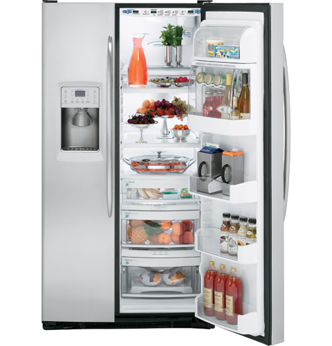 GE Profile™ ENERGY STAR® 25.5 Cu. Ft. Stainless Side-by-Side Refrigerator with Integrated Dispenser