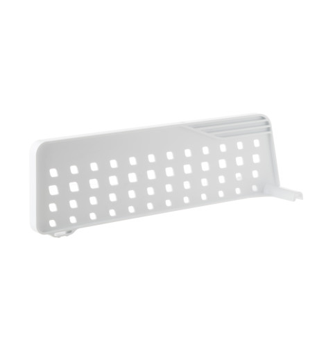 Refrigerator white sliding plastic divider located in the meat/deli pan