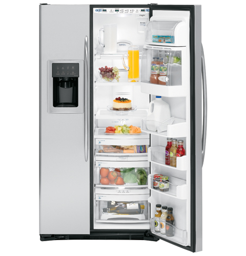 GE Profile™ ENERGY STAR® 24.6 Cu. Ft. Stainless Side-By-Side Refrigerator with Dispenser