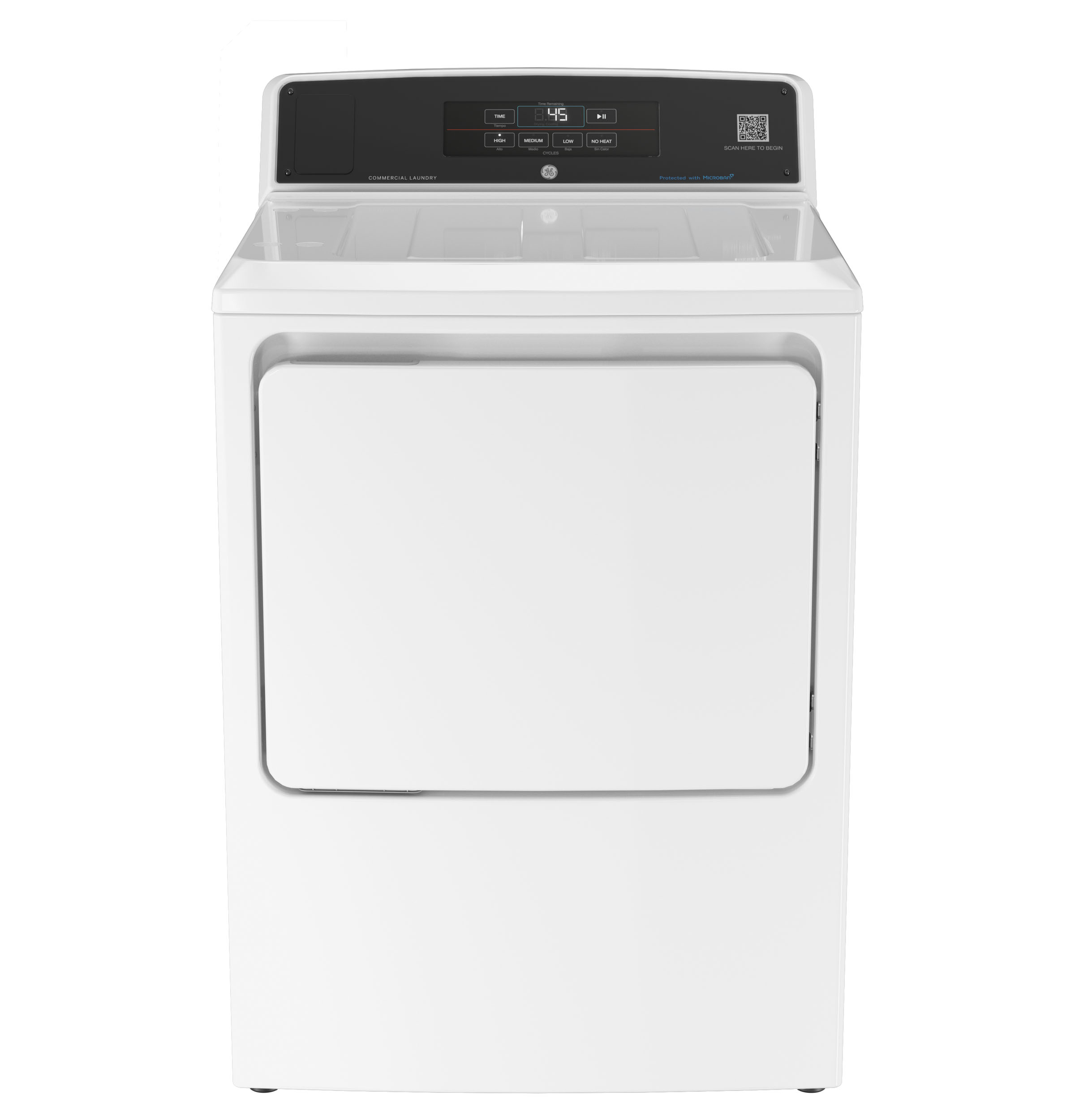 GE® 7.4 cu. ft. Capacity Gas Dryer with Built-In App Payment System SITE WIFI REQUIRED Optional Coin Drop, Front Serviceability, 5-Year Warranty