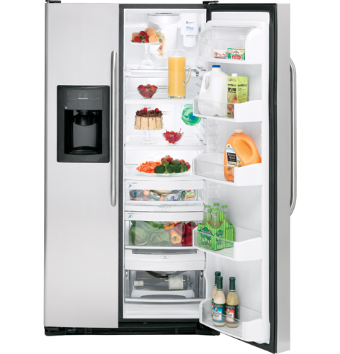 GE® 22.6 Cu. Ft. Stainless Side-By-Side Refrigerator with Dispenser