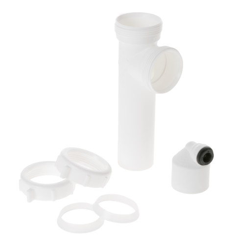 Water filtration system adapter, allows connection to sink drain and trap