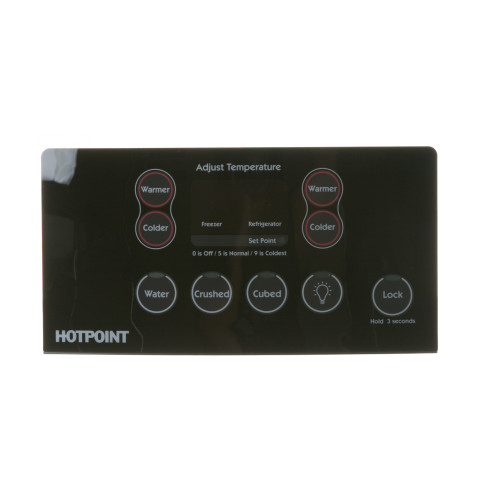 Refrigerator Dispenser Interface Assembly - Black