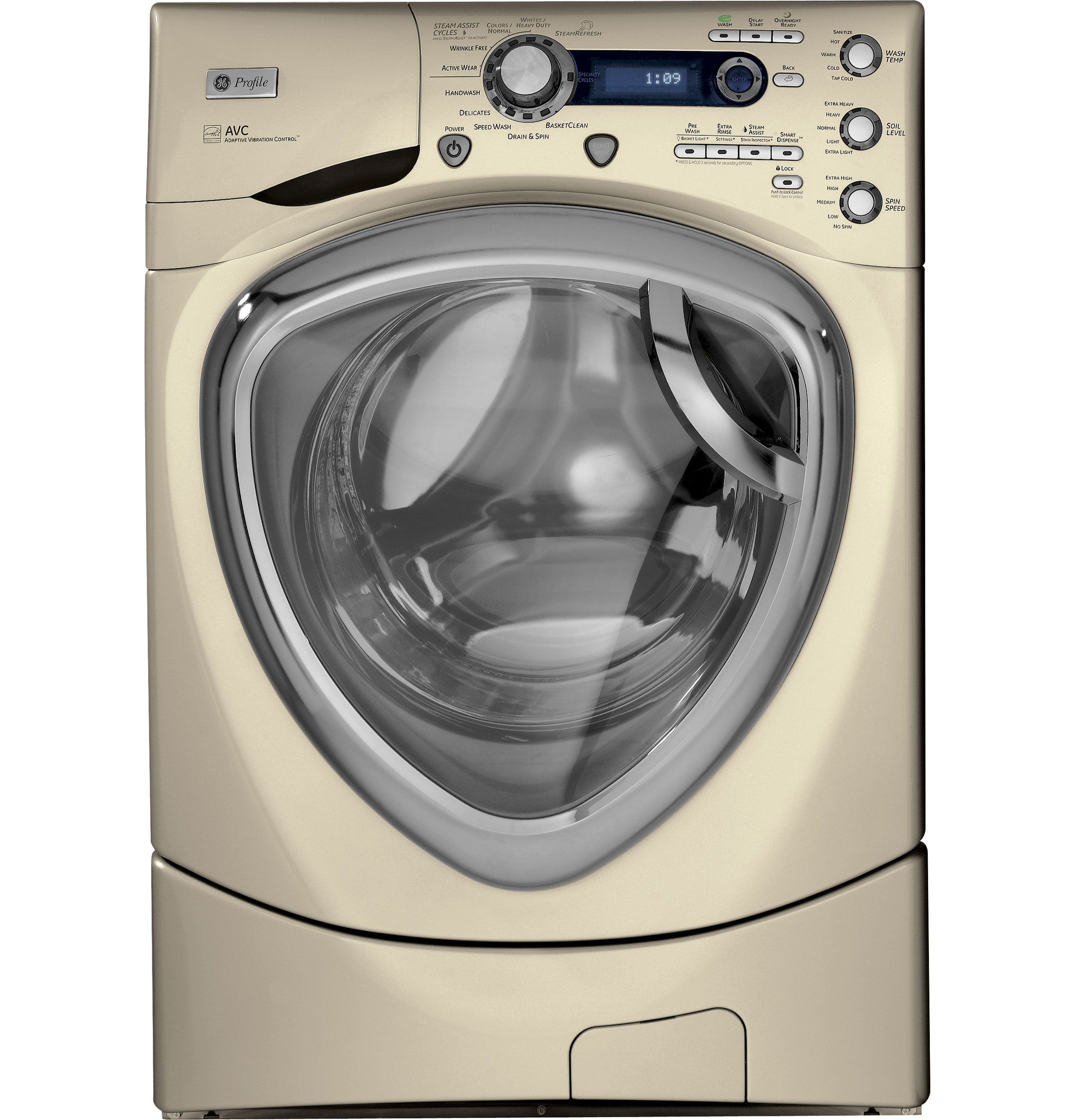 GE Profile 4.3 DOE cu. ft. stainless steel capacity frontload washer with Steam
