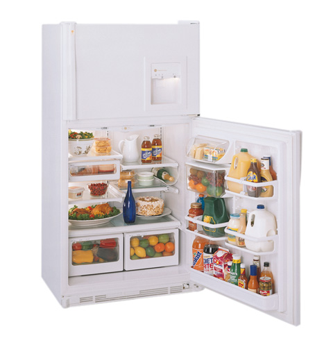 GE Profile Performance™ 21.7 Cu. Ft. Top-Freezer No-Frost CustomStyle™ Refrigerator with Dispenser