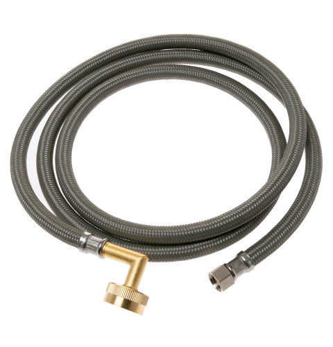 Dishwasher 6 ft Braided Install Hose with 3/4 Inch Elbow