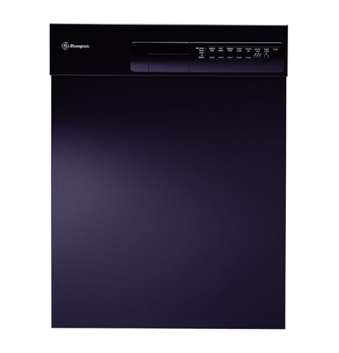GE Monogram® European-Design Black Dishwasher with Stainless Steel Interior