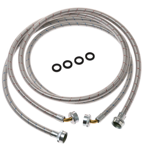 Universal 6 ft Washing Machine Hoses w/ 90 Degree Elbow
