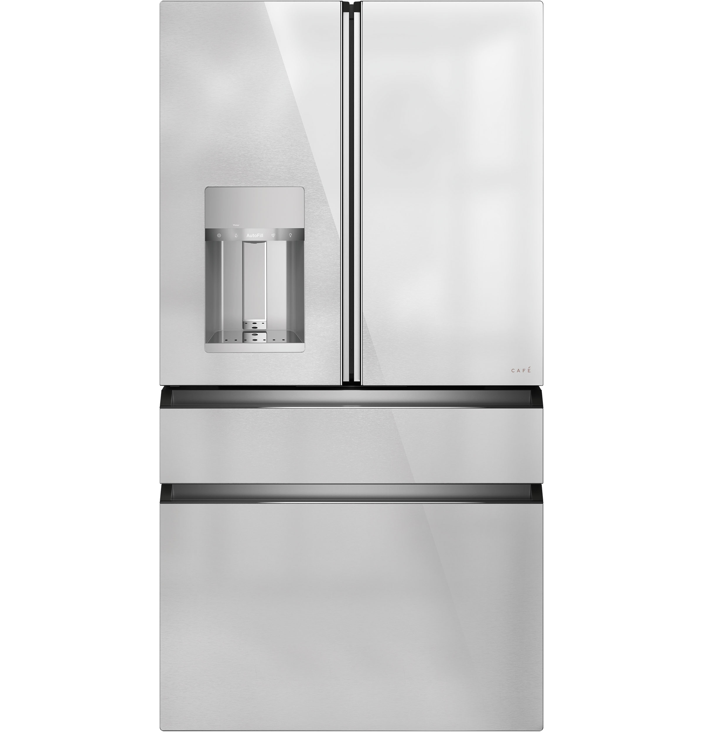 Café™ ENERGY STAR® 27.8 Cu. Ft. Smart 4-Door French-Door Refrigerator in Platinum Glass