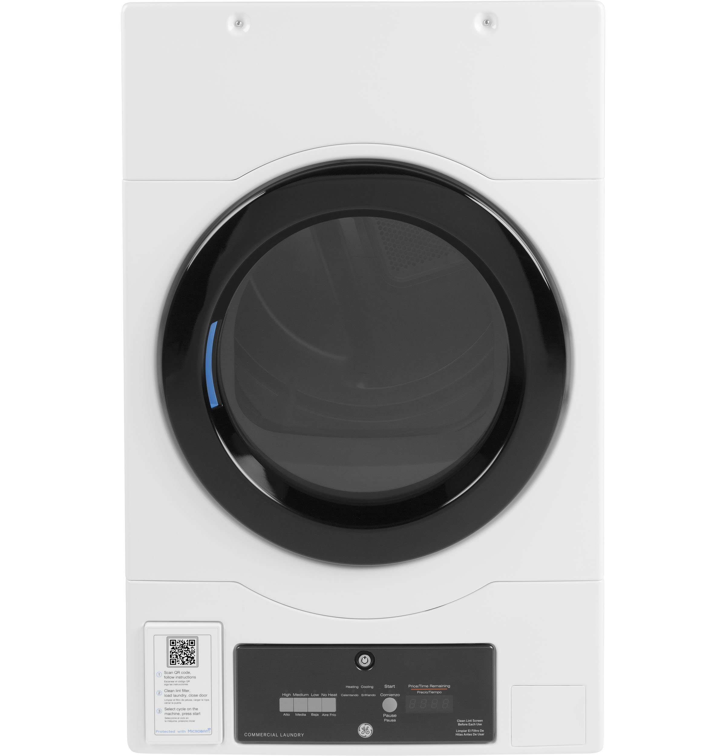 GE® Commercial 7.7 cu. ft. Capacity Gas Dryer with Built-In App-Based Payment System SITE WIFI REQUIRED, Stacked Unit. Must be stacked over VFW310SSRWW or VFD31GSSRWW, ordered separately