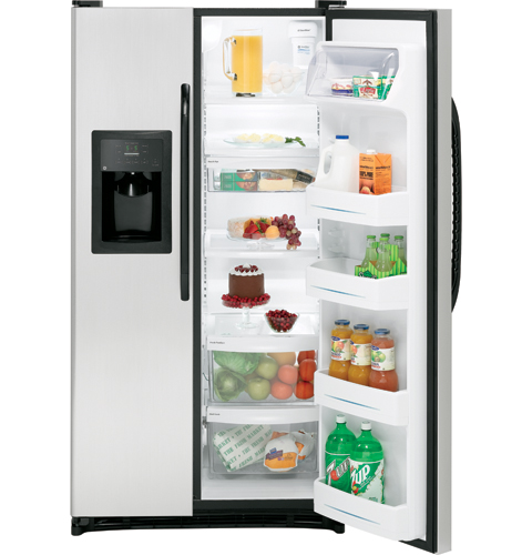 GE® 25.0 Cu. Ft. CleanSteel™ Side-By-Side Refrigerator with Dispenser