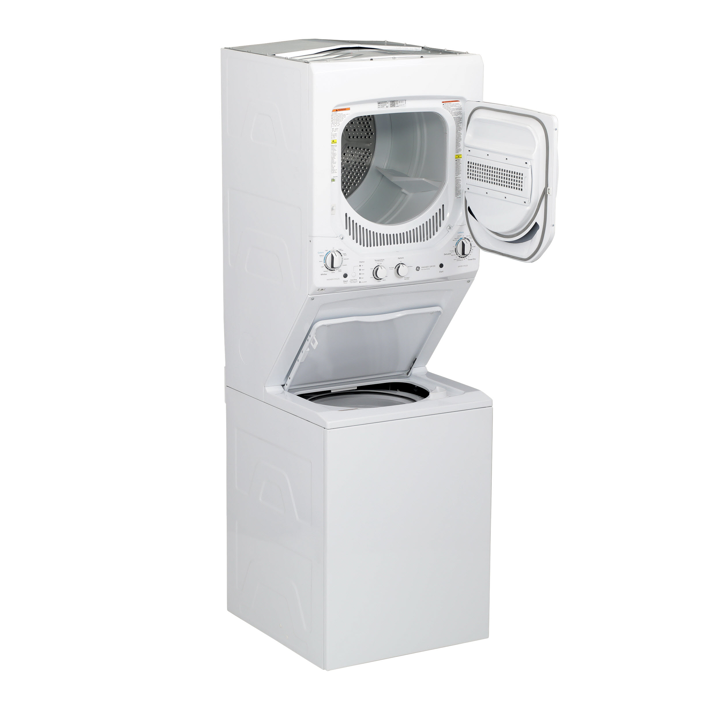 Model: GUD24ESSMWW | GE GE Unitized Spacemaker® 2.3 cu. ft. Capacity Washer with Stainless Steel Basket and 4.4 cu. ft. Capacity Electric Dryer