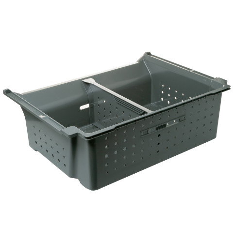 FREEZER LOWER BASKET W/ DIVIDER - GRAY