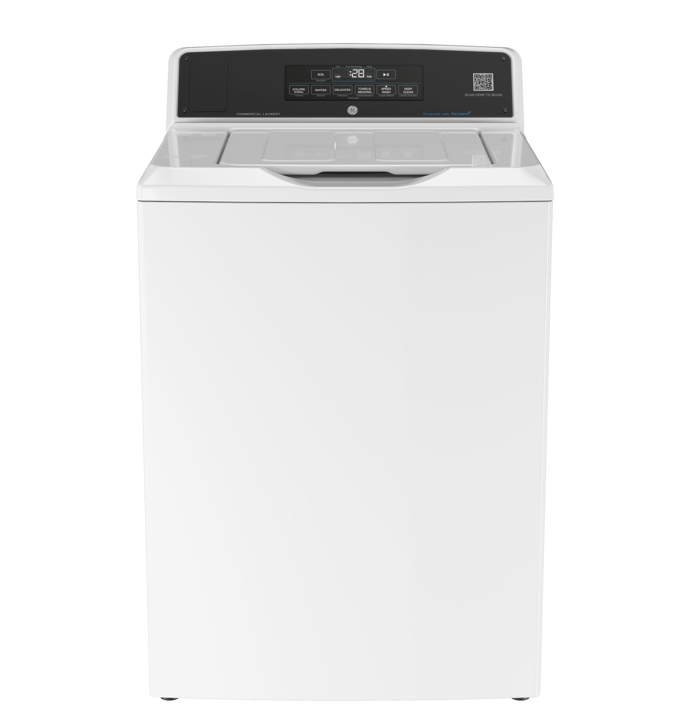 GE® 3.8 cu. ft. Capacity Commercial Washer with Stainless Steel Basket, Built-In App Payment System SITE WIFI REQUIRED, 5-Year Warranty