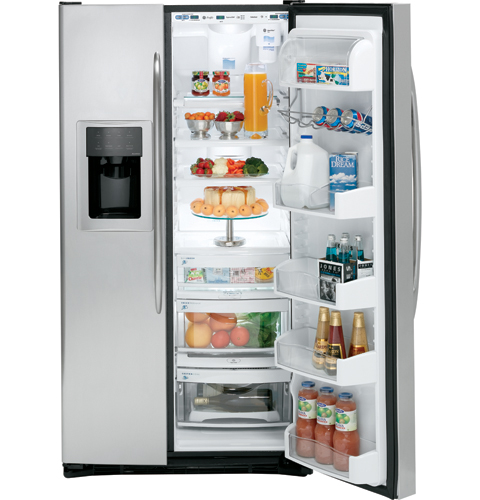 GE Profile™ ENERGY STAR® 25.6 Cu. Ft. Stainless Side-by-Side Refrigerator with Dispenser