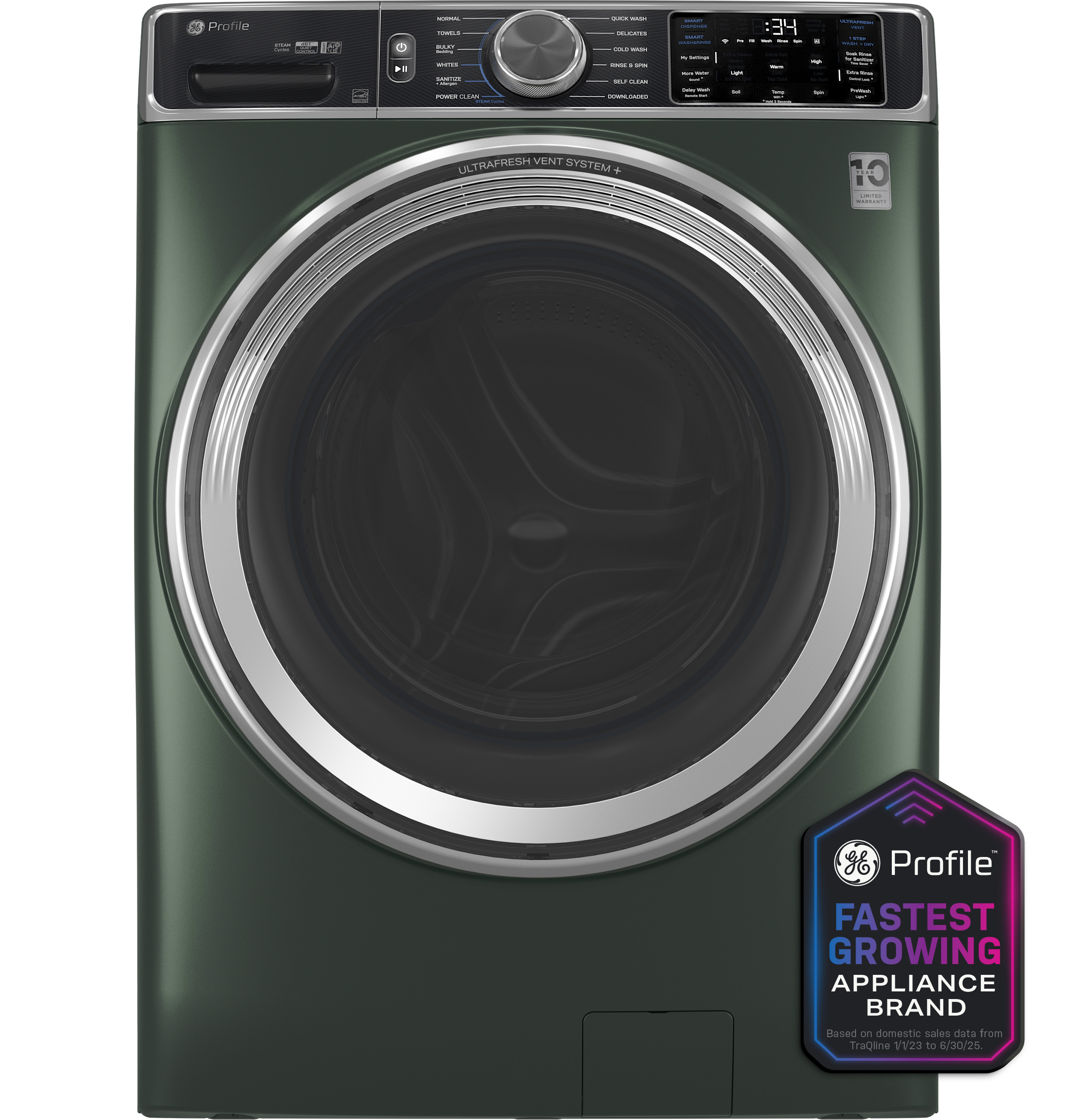 GE Profile™ 5.5 cu. ft. Capacity Smart Front Load ENERGY STAR® Steam Washer with UltraFresh Vent System+ and Smart Wash & Smart Rinse
