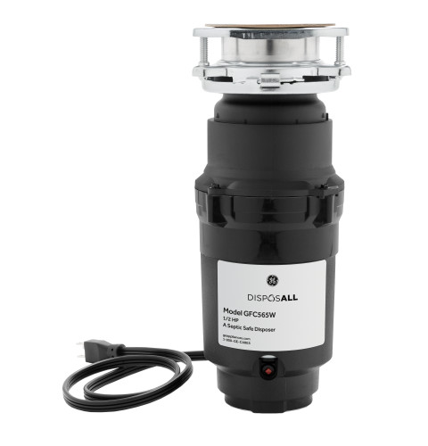 GE DISPOSALL® 1/2 HP Continuous Feed Garbage Disposer Corded — Model #: GFC565W