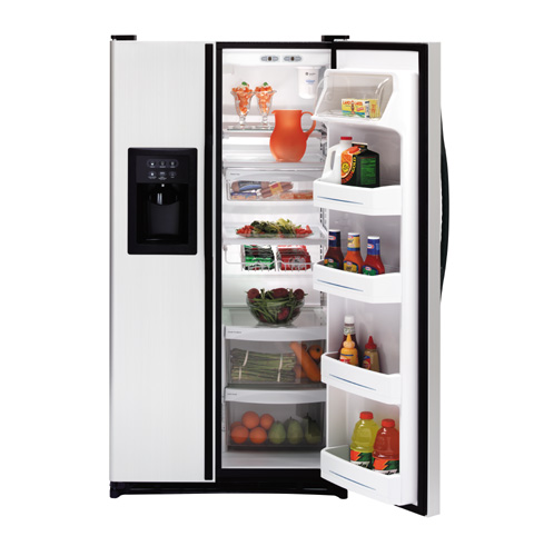 GE® 25.0 Cu. Ft. Capacity CleanSteel™ Side-By-Side Refrigerator with Dispenser