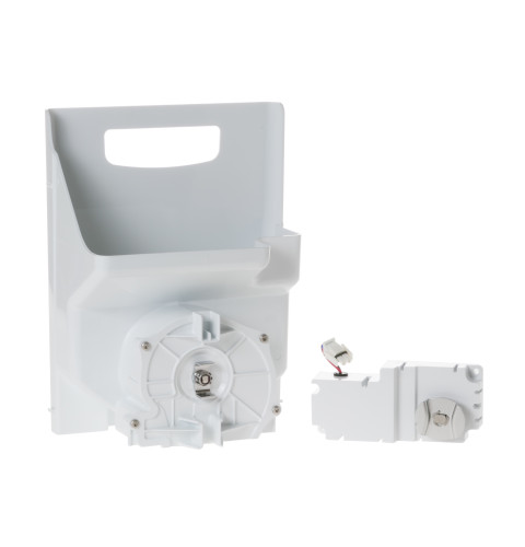 Refrigerator ice bucket and motor kit