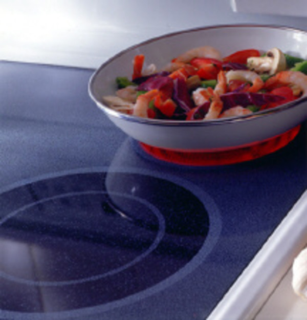 Black patterned glass-ceramic cooktop