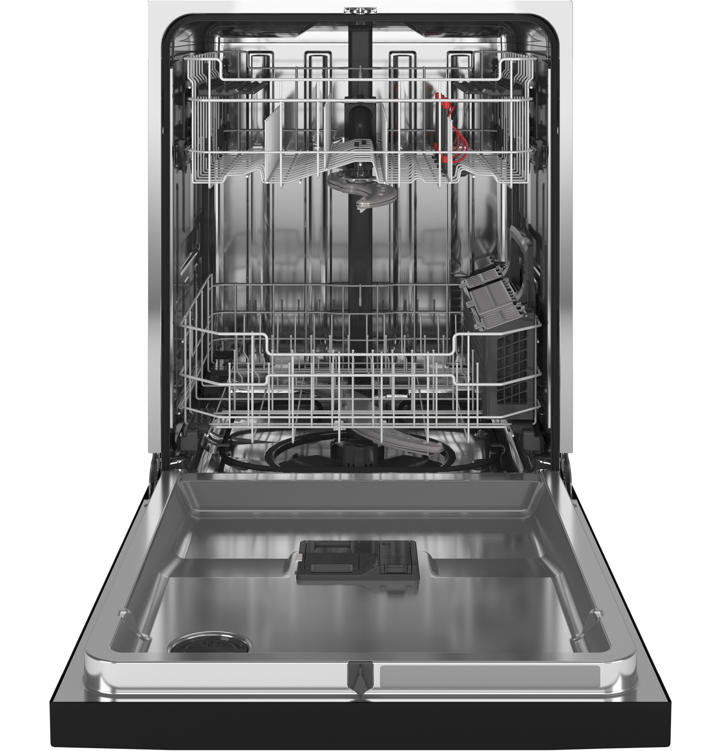 GE® Front Control with Stainless Steel Interior Dishwasher with Sanitize Cycle & Dry Boost