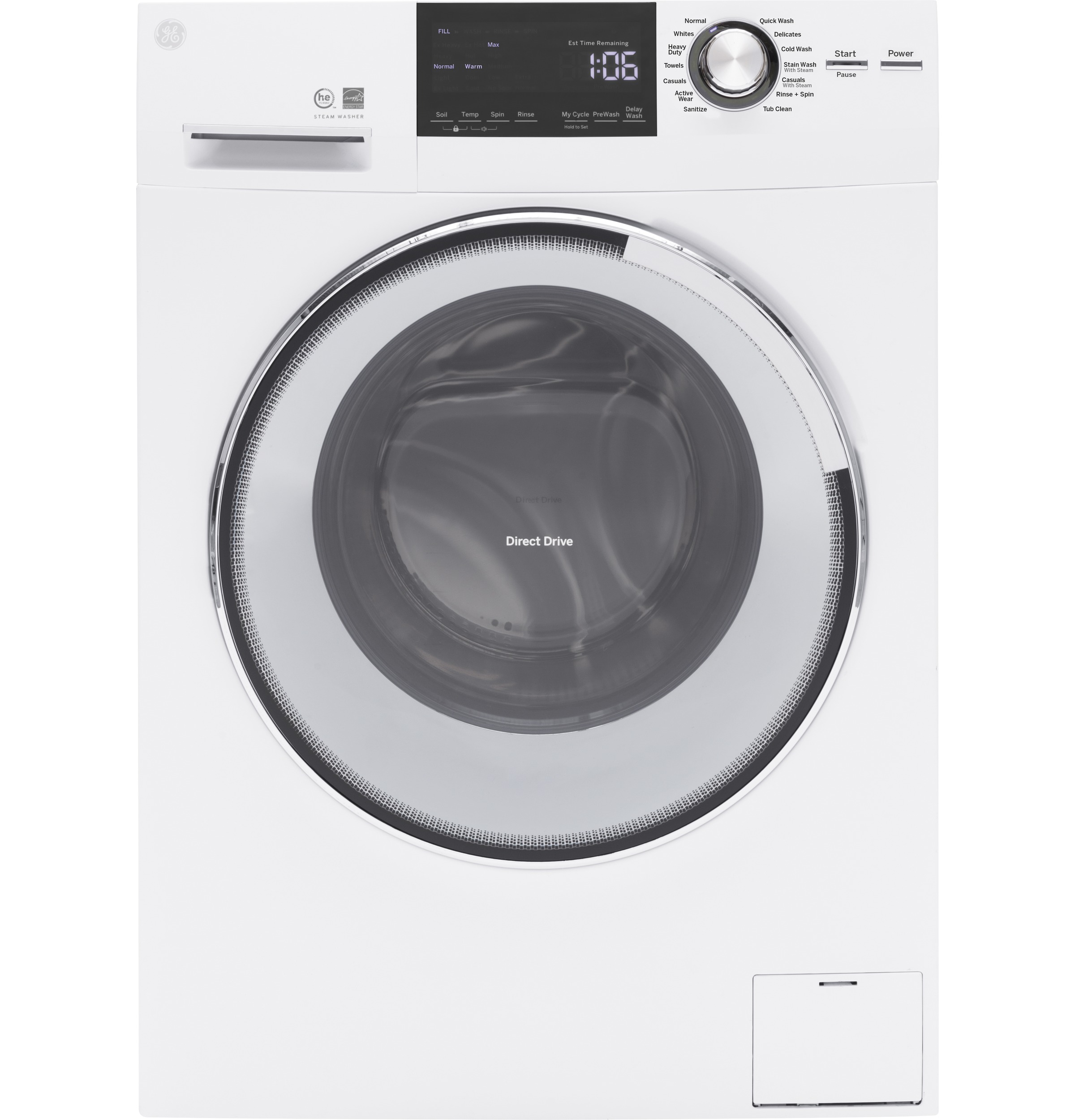 GE® 2.4 DOE cu. ft. Frontload Washer with Steam