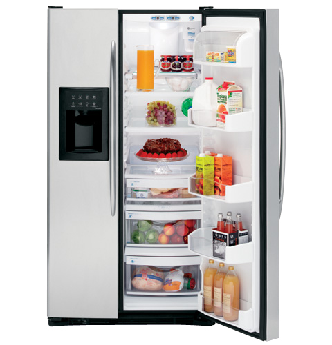 GE Profile™ ENERGY STAR® 25.6 Cu. Ft. Stainless Side-by-Side Refrigerator with Dispenser