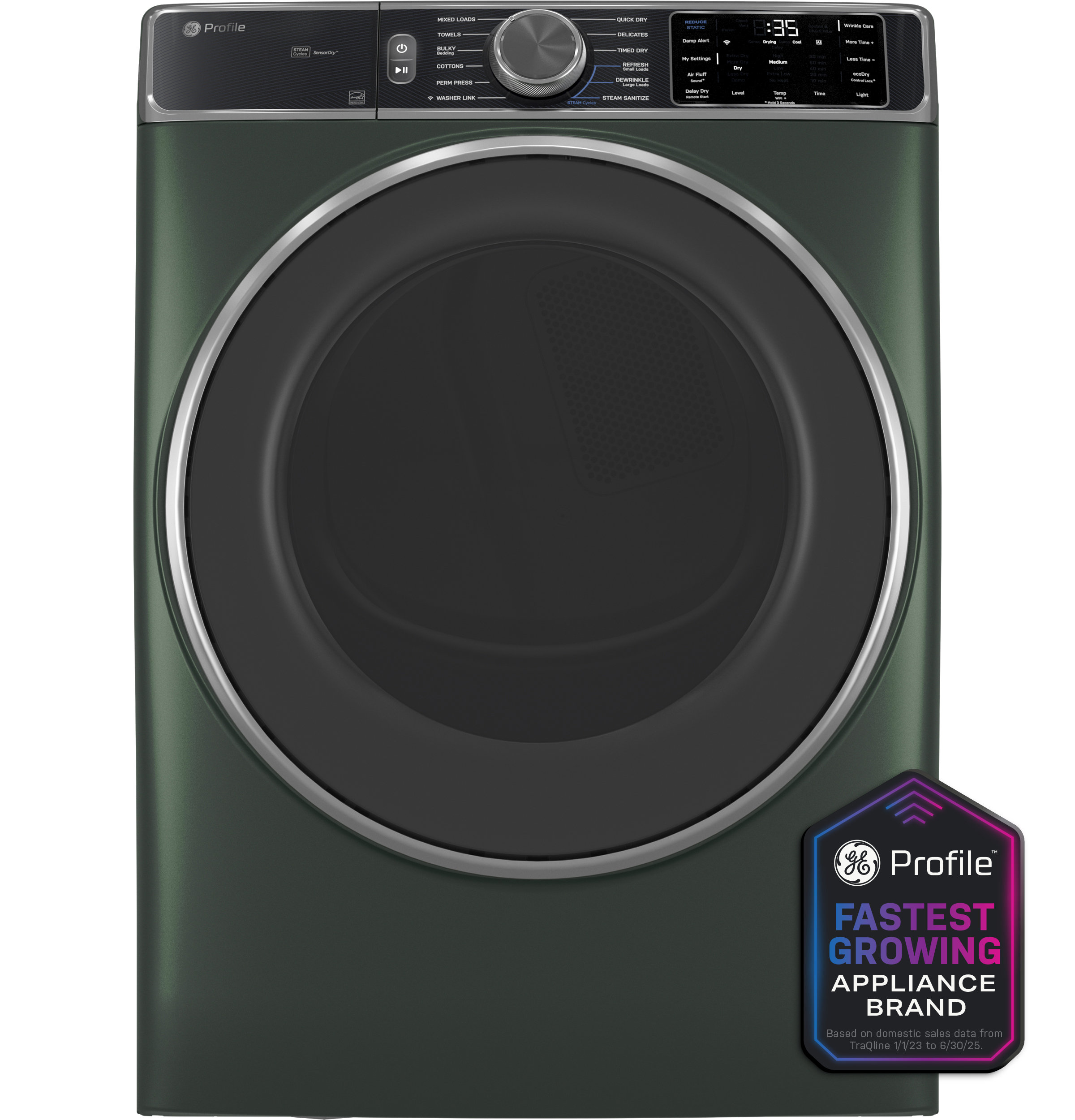 GE Profile™ ENERGY STAR® 7.8 cu. ft. Capacity Smart Front Load Gas Dryer with Steam and Sanitize Cycle