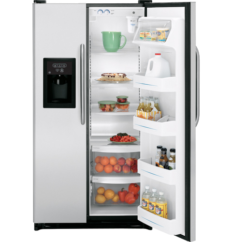 GE® 25.0 Cu. Ft. Stainless Side-By-Side Refrigerator with Dispenser
