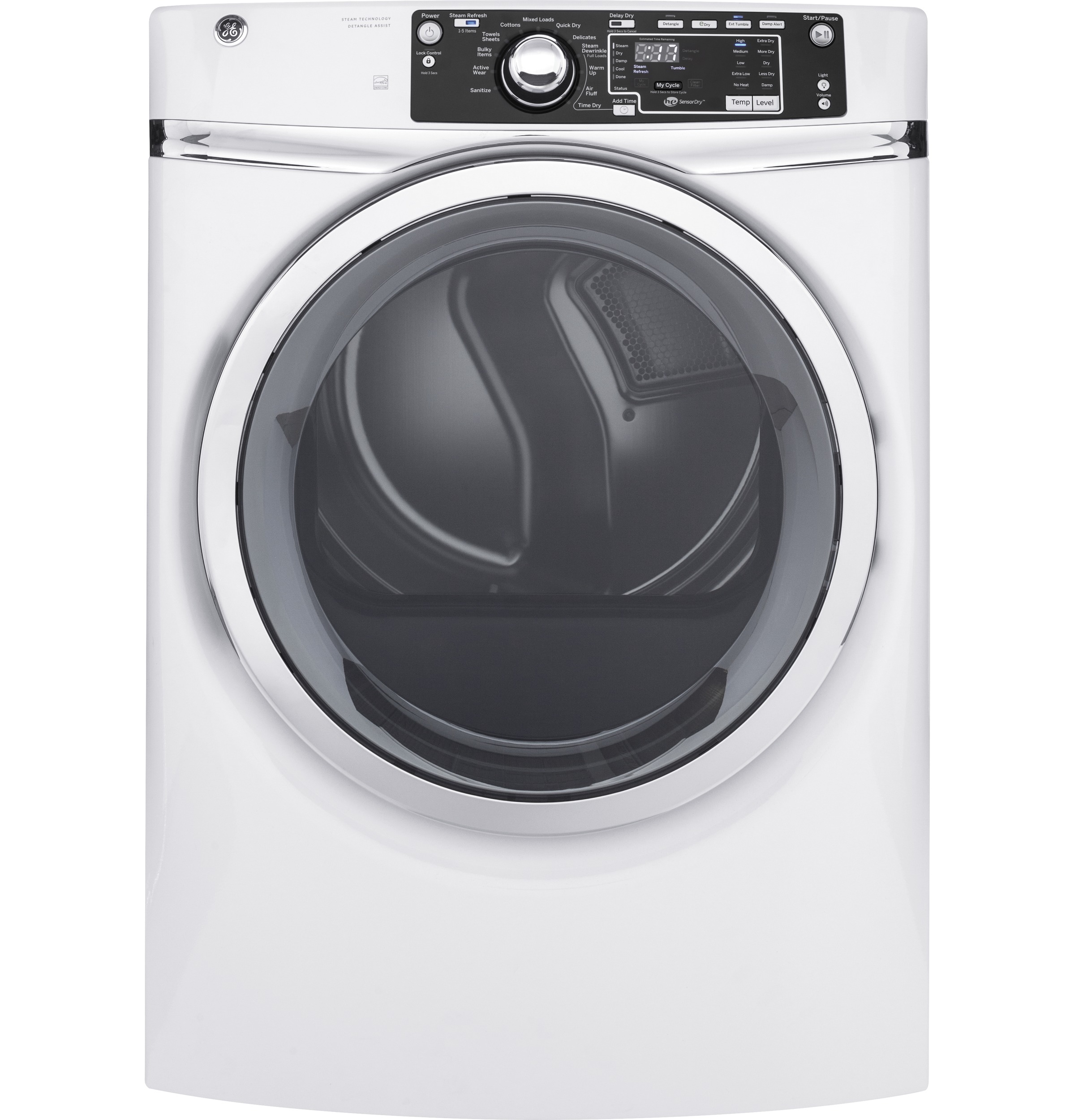 GE® 8.3 cu. ft. Capacity Front Load Electric ENERGY STAR® Dryer with Steam