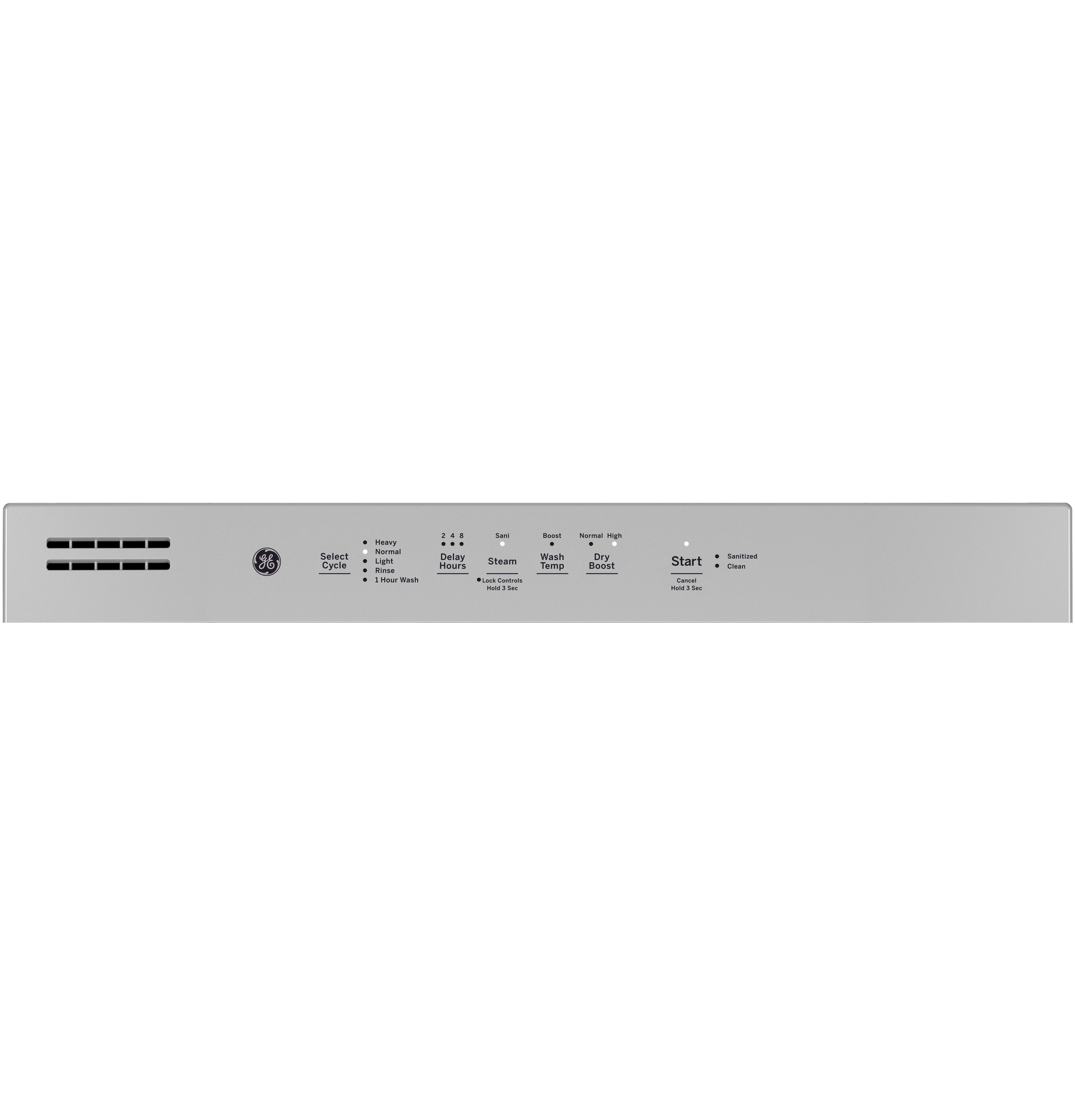 GE® Front Control with Stainless Steel Interior Dishwasher with Sanitize Cycle & Dry Boost