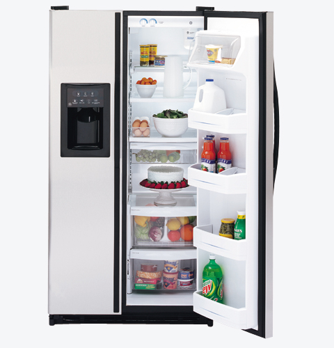 GE® 21.8 Cu. Ft. Stainless Side-By-Side Refrigerator with Dispenser