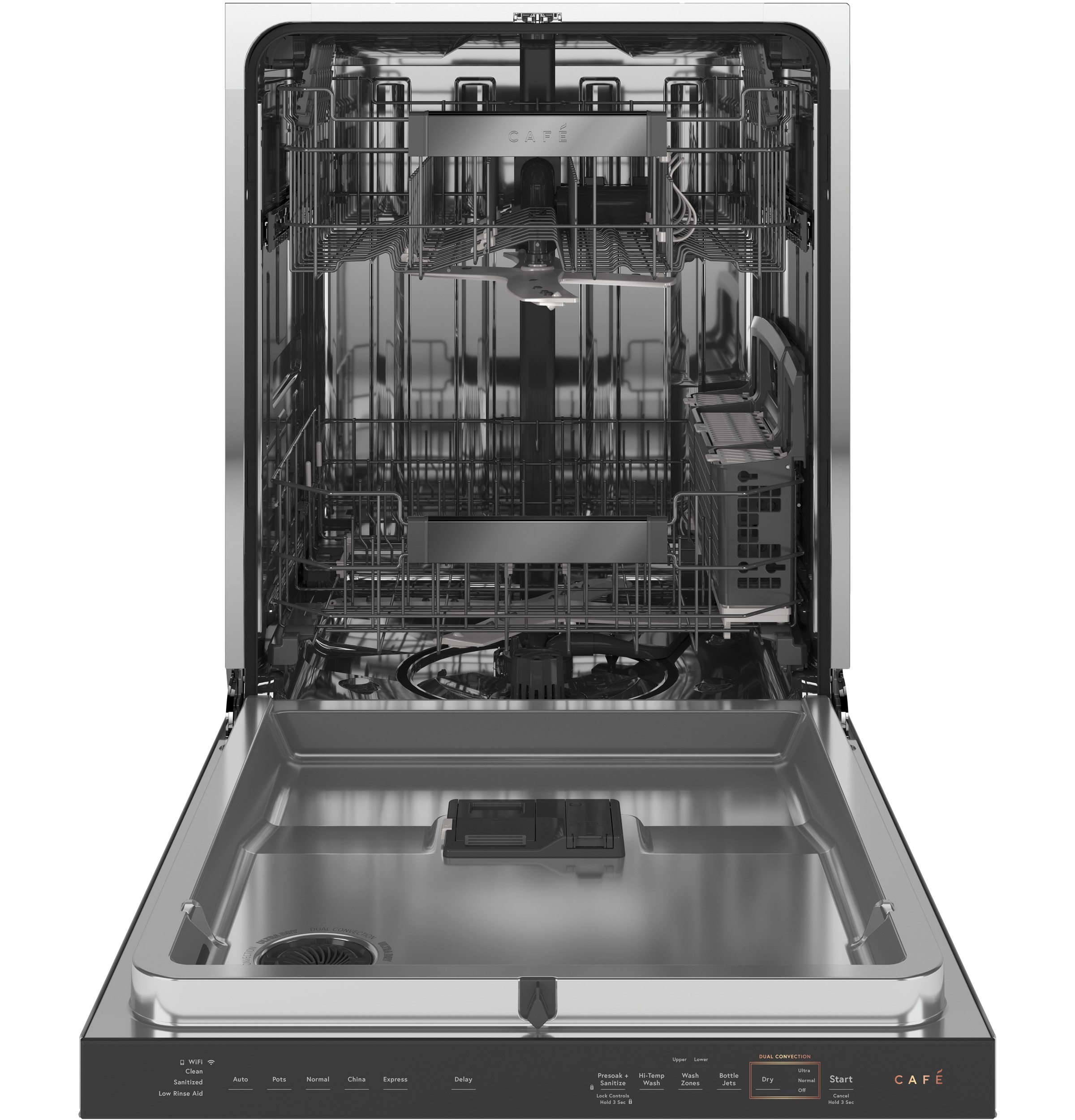 Café™ Smart Stainless Steel Interior Dishwasher with Sanitize and Ultra Wash & Dual Convection Ultra Dry in Platinum Glass