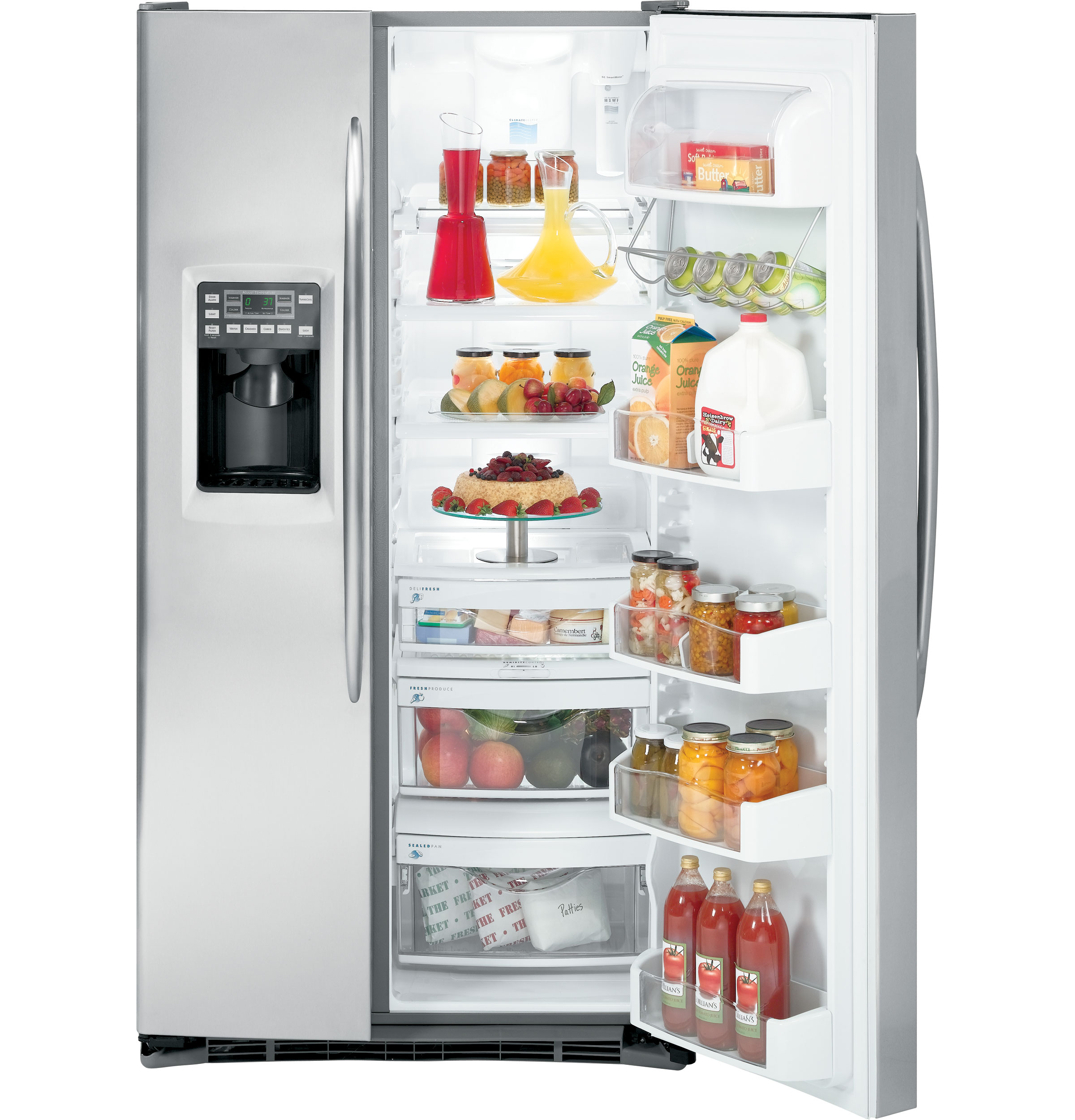 GE Profile™ 26.6 Cu. Ft. Side-by-Side Refrigerator with Integrated Dispenser