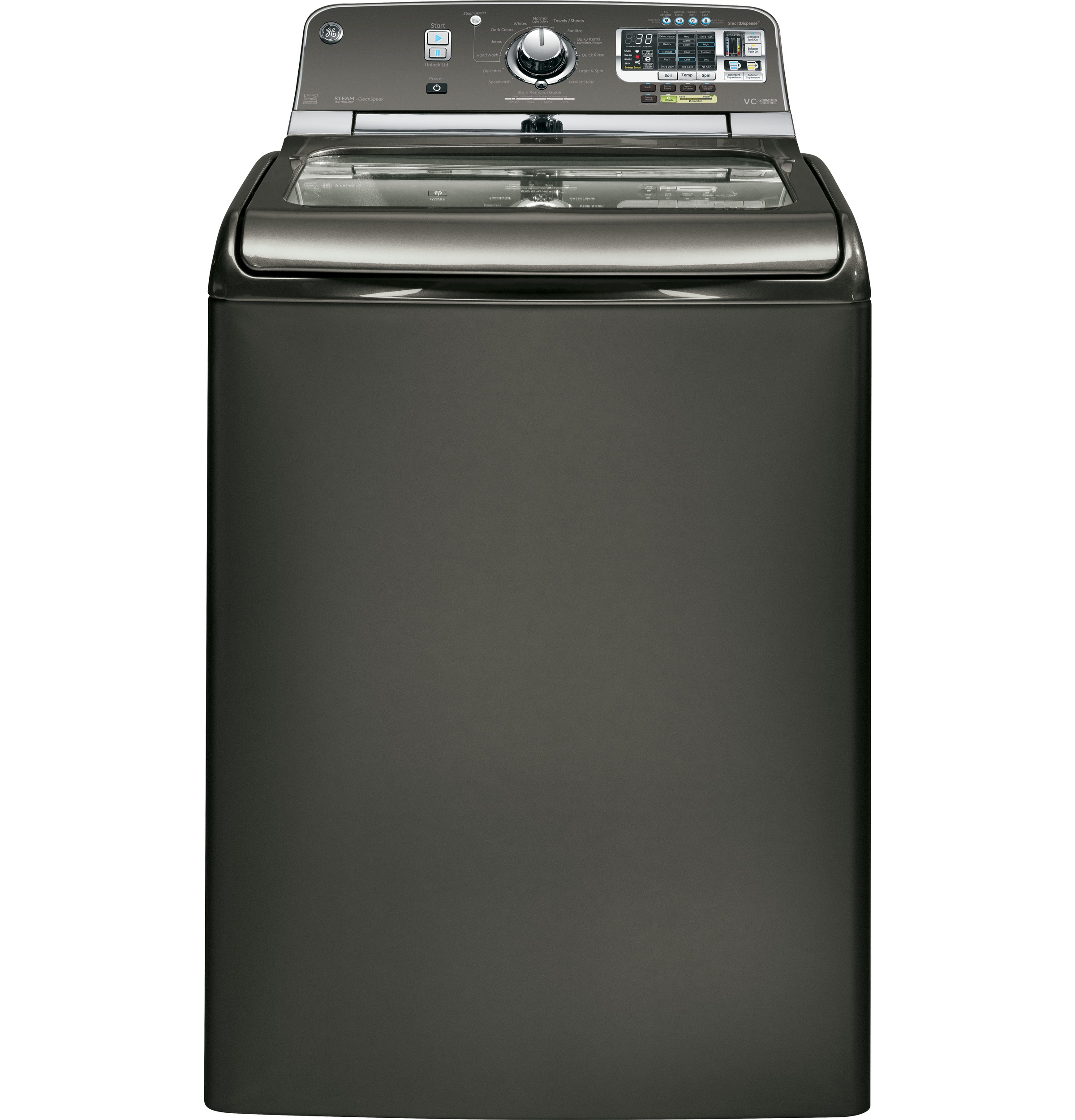 GE® 5.0 DOE cu. ft. capacity washer with stainless steel basket and steam