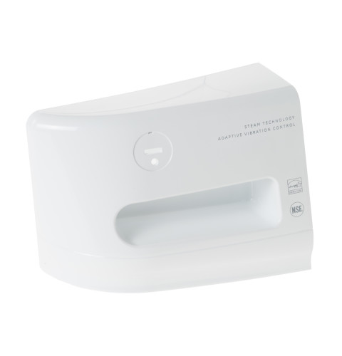 Laundry door dispenser assembly