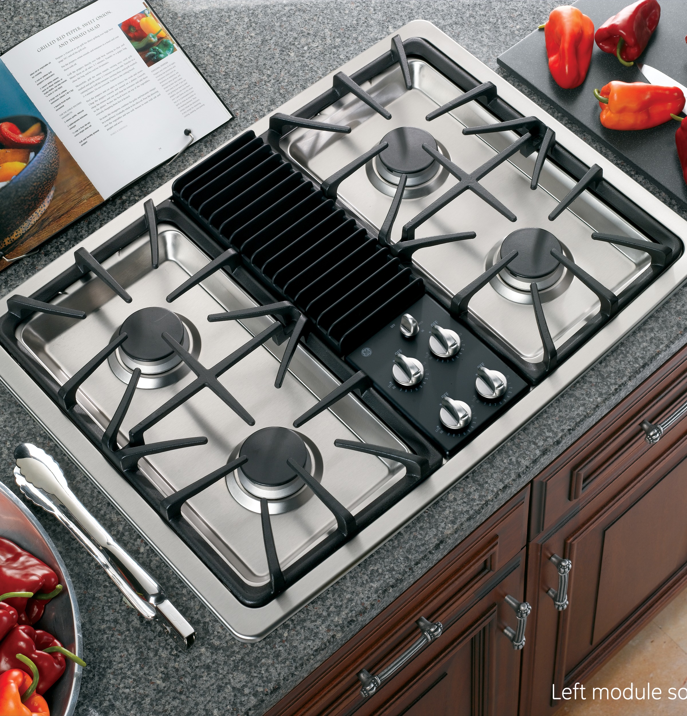 GE Profile™ Series Built-In Downdraft Gas Modular Cooktop