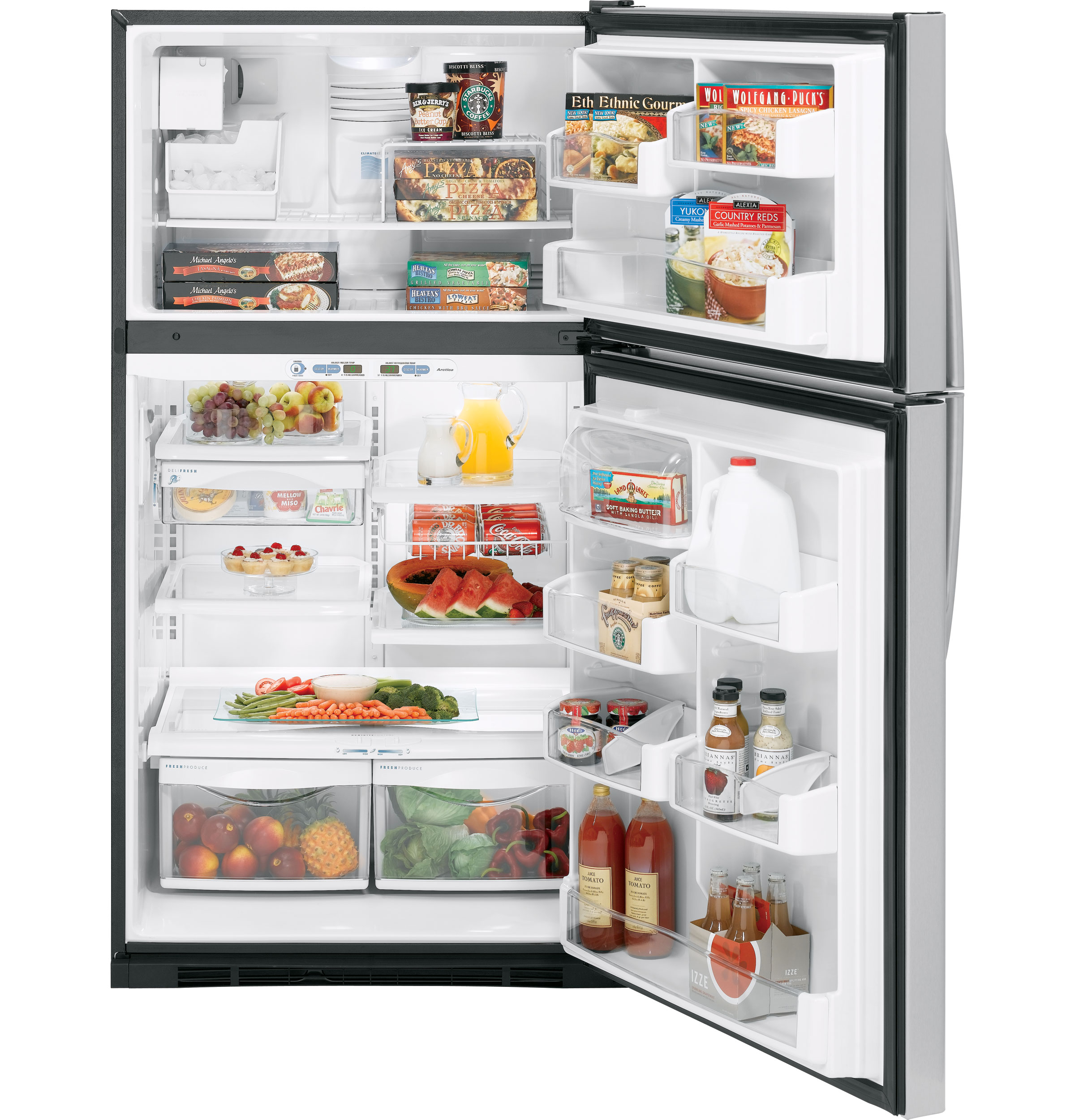 GE Profile™ 21.7 Cu. Ft. Stainless Top-Freezer Refrigerator with Internal Dispenser