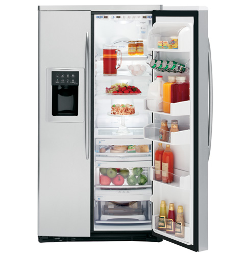 GE Profile CustomStyle™ ENERGY STAR® 22.6 Cu. Ft. Stainless-Wrapped Side-by-Side Refrigerator