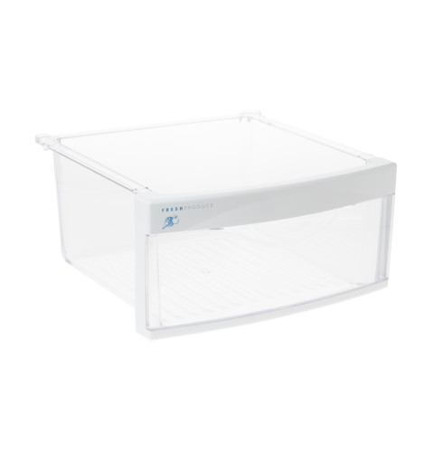 Refrigerator vegetable pan with attached rollers