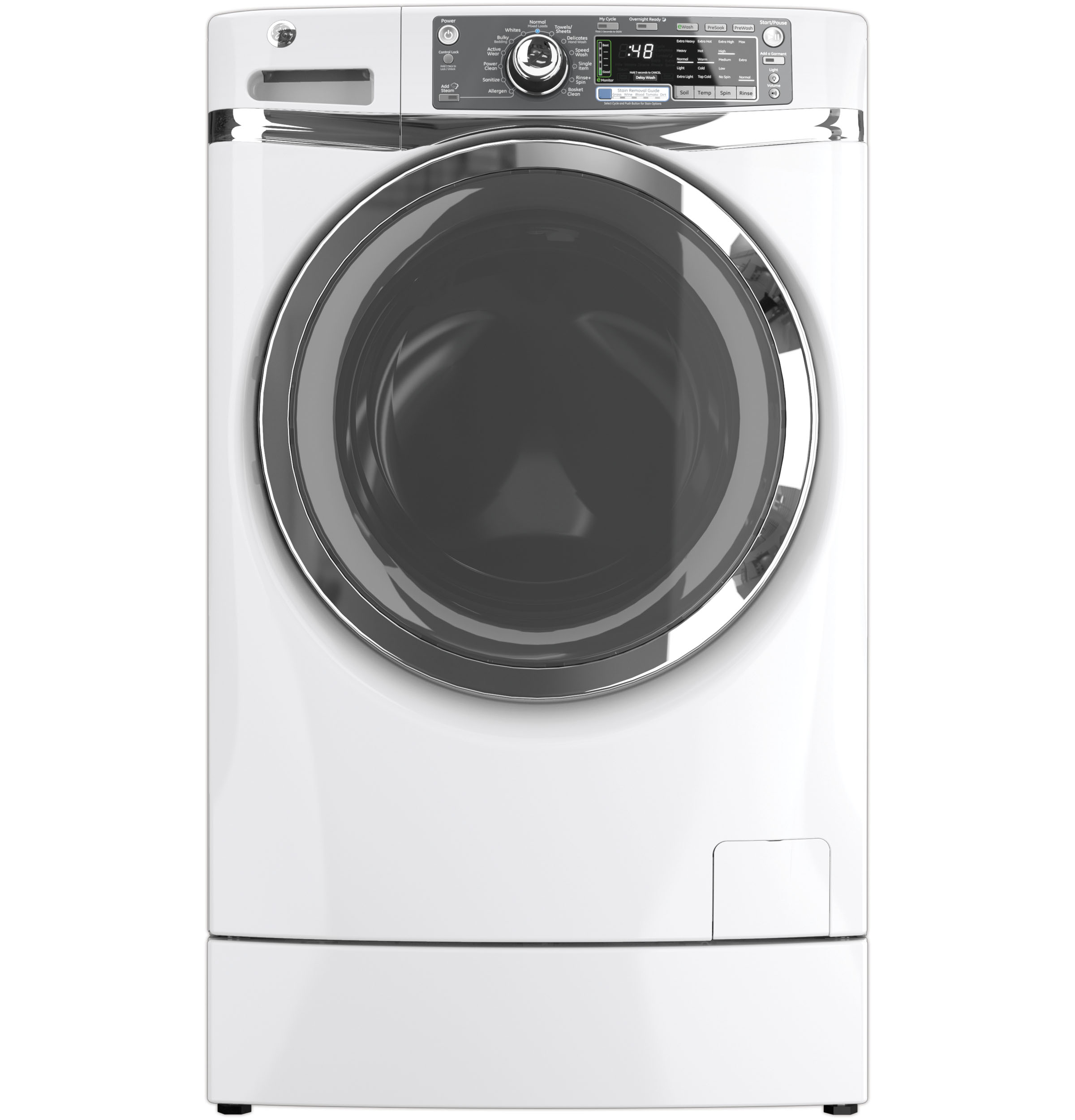 GE® ENERGY STAR® 4.8 DOE cu. ft. capacity RightHeight™ Design Front Load washer