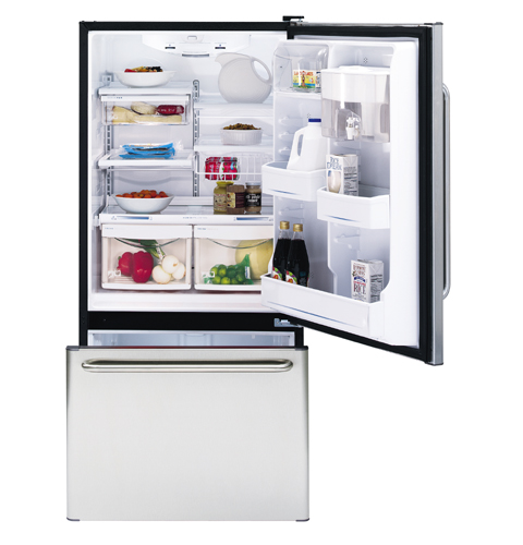 GE® ENERGY STAR® 18.1 Cu. Ft. Stainless Bottom-Freezer Drawer Refrigerator