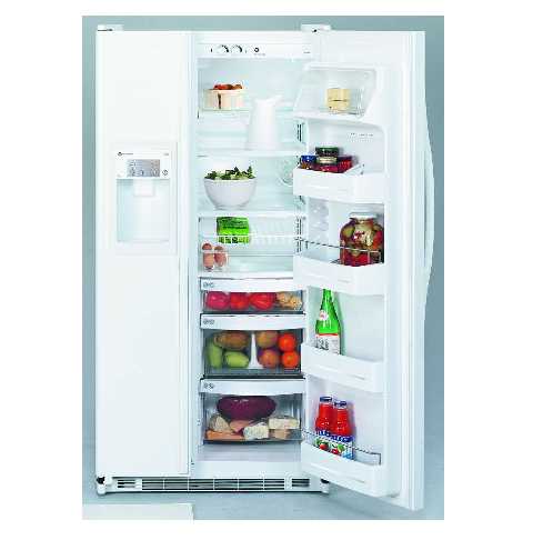 GE® Refrigerator Side by Side, 692 liters (Freezer 252 L), SoftTouch dispenser, White Color Model